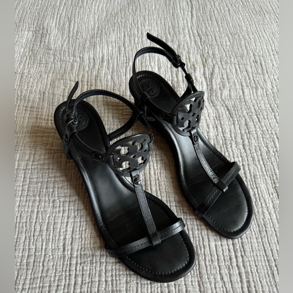Tory Burch Miller T-Strap Wedge Sandal sz 9 - Picture 2 of 8